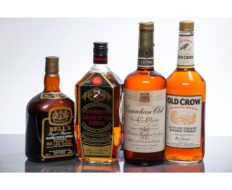 STEWARTS CREAM OF THE BARLEY
Special Reserve Blended Scotch Whisky. 1 litre, 43% volume, in tartan pouch. 
BELL'S ROYAL RESER