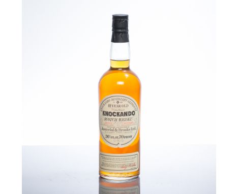 KNOCKANDO 12 YEAR OLD
Pure Malt Scotch Whisky, distilled June 1959, bottled November 1972. 26 2/3 fl oz, 70° Proof. CONDITION