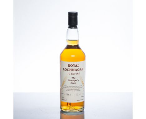 ROYAL LOCHNAGAR 10 YEAR OLD MANAGER'S DRAM
Single Malt Scotch Whisky, European oak cask matured, bottled January 2006. Bottle