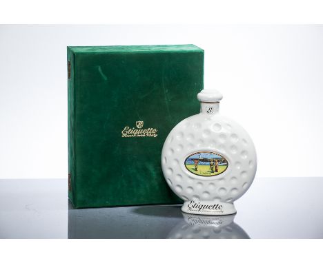 ETIQUETTE ST ANDREWS FINEST SCOTCH WHISKY
Blended Scotch Whisky by Scotia Duncarron, Denny, in golf themed ceramic decanter. 