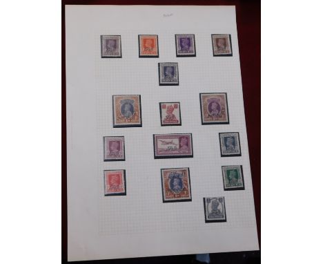 Muscat 1944-Bicentenary A1 Busaid Dynasty optd definitives-SG1-9, 11-15 m/m part set official-SG010 u/m 1s. Cat value £40