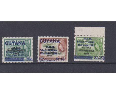 Guyana 1982 Birth of Prince William opts SG 984-986 u/m part set. Cat value £49.60