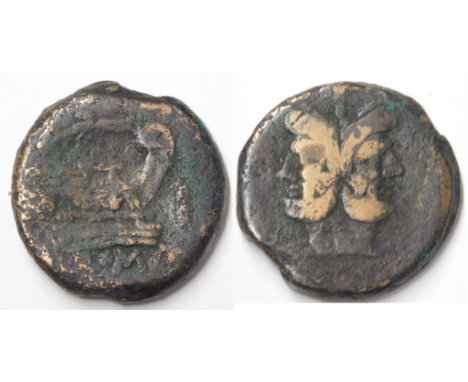 Ancient Gaul/Roman Colonial Coinage, Vienna (Colonia Julia Viennensis), bare heads of Octavian right and Caesar left (back to