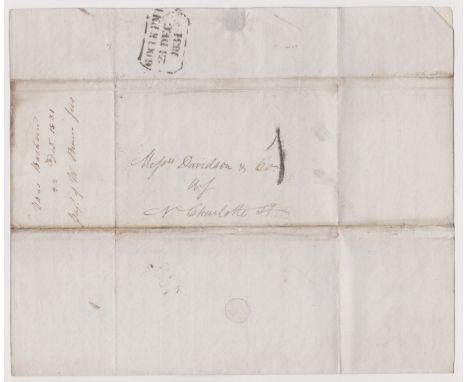 Great Britain 1831 Postal History EL dated Edinburgh 22 Dec 1831, posted within Edinburgh. Manuscript 1, framed 1 2 line blac