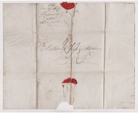 Great Britain 1836 Postal History EL dated 28th July 1836, National Bank of Scotland, Edinburgh posted Dingwall Bank Branch. 