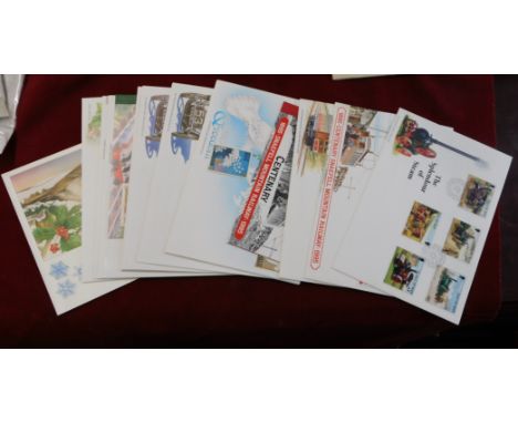 Isle of Man 1995 Year set of unaddressed FDcs includes three miniature sheet FDCs (11) in total. Plus Scafell Railway and Tho