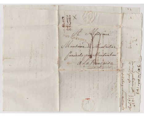 France 1815 Postal History EL dated 30 July 1815 La Croisille posted to Montauban. Manuscript 11 Puylaurens mileage cancel