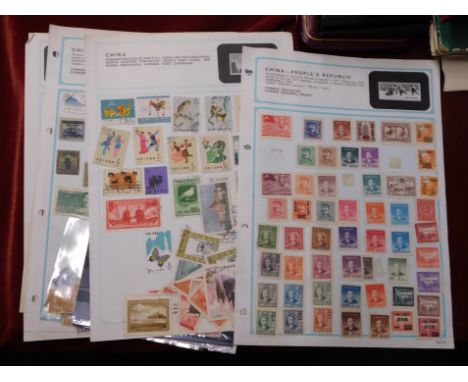 China 1898-1964 m/m and used collection on 5 album pages, loose in packets and 4 small stock cards. Unpicked and awaiting tre