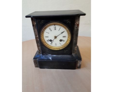  Sale Item:    SLATE MANTLE CLOCK   Vat Status:   No Vat   Buyers Premium:  This lot is subject to a Buyers Premium of 15% + 