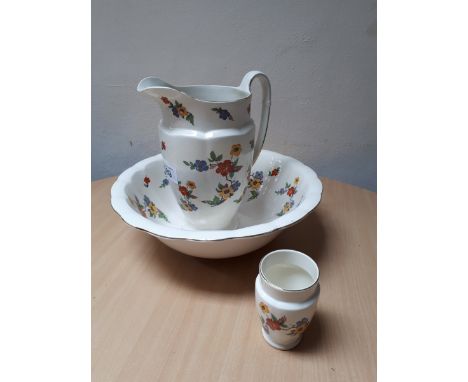  Sale Item:    BURLEIGH EWER BASIN & VASE   Vat Status:   No Vat   Buyers Premium:  This lot is subject to a Buyers Premium o