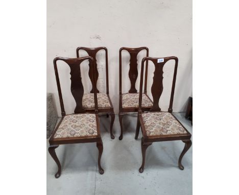  Sale Item:    4 D R CHAIRS WITH QUEEN ANNE SUPPORTS  Vat Status:   No Vat   Buyers Premium:  This lot is subject to a Buyers