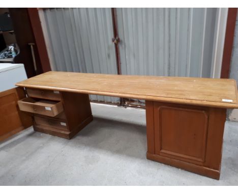  Sale Item:    DOUBLE PEDESTAL OAK SIDEBOARD (AF)  Vat Status:   No Vat   Buyers Premium:  This lot is subject to a Buyers Pr
