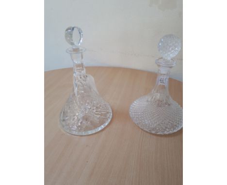  Sale Item:    2 CRYSTAL /GLASS SHIPS DECANTERS   Vat Status:   No Vat   Buyers Premium:  This lot is subject to a Buyers Pre