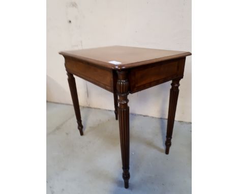  Sale Item:    MAHOGANY TABLE- REEDED SUPPORTS   Vat Status:   No Vat   Buyers Premium:  This lot is subject to a Buyers Prem