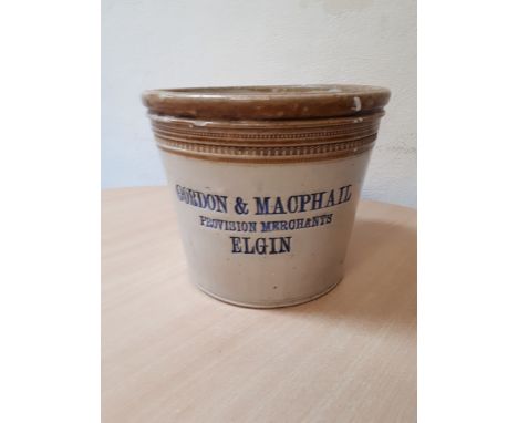  Sale Item:    GORDON & MACPHAIL ELGIN 10 LB BUTTER CROCK (AF)  Vat Status:   No Vat   Buyers Premium:  This lot is subject t