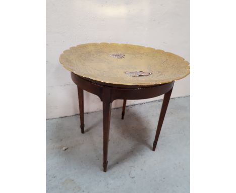  Sale Item:    BRASS TOPPED TABLE (AF)   Vat Status:   No Vat   Buyers Premium:  This lot is subject to a Buyers Premium of 1