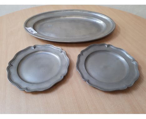  Sale Item:    3 SWEDISH PEWTER PLATES   Vat Status:   No Vat   Buyers Premium:  This lot is subject to a Buyers Premium of 1