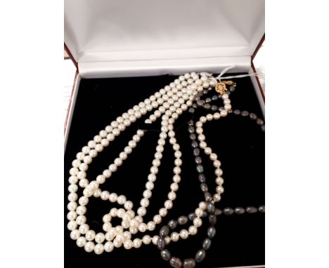  Sale Item:    3 STRINGS FRESH WATER & CULTURED PEARLS  Vat Status:   No Vat   Buyers Premium:  This lot is subject to a Buye