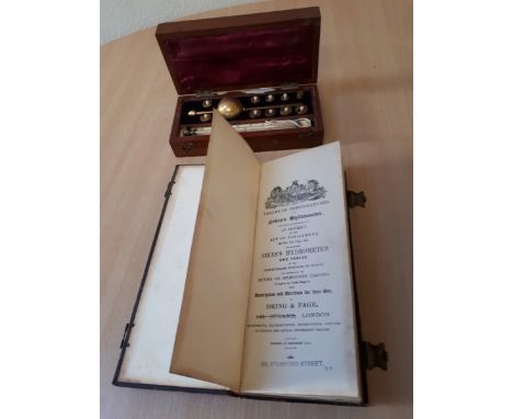  Sale Item:    SIKES HYDROMETER BUSS HATTON GARDENS LONDON & TABLES  Vat Status:   No Vat   Buyers Premium:  This lot is subj