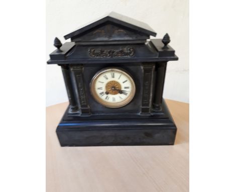  Sale Item:    SLATE MANTLE CLOCK (AF)   Vat Status:   No Vat   Buyers Premium:  This lot is subject to a Buyers Premium of 1