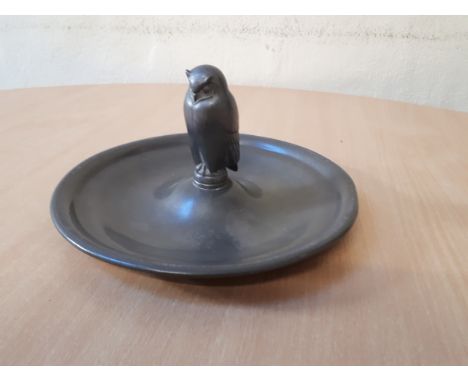  Sale Item:    DANISH PEWTER DISH WITH OWL 1929   Vat Status:   No Vat   Buyers Premium:  This lot is subject to a Buyers Pre