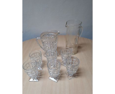  Sale Item:    GLASS JUG & LEMONADE SET (AF)   Vat Status:   No Vat   Buyers Premium:  This lot is subject to a Buyers Premiu