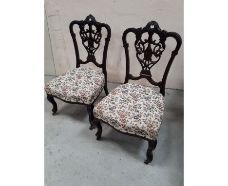  Sale Item:    PAIR MAHOGANY CHAIRS (AF)   Vat Status:   No Vat   Buyers Premium:  This lot is subject to a Buyers Premium of