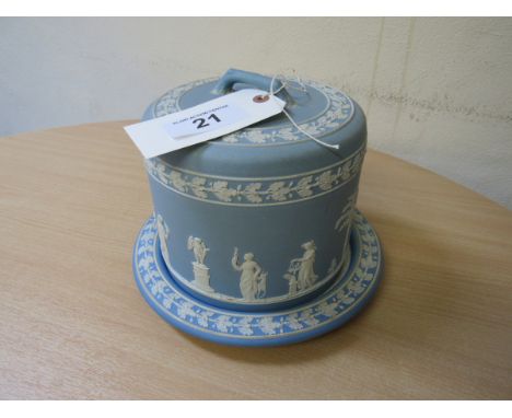  Sale Item:    WEDGEWOOD JASPER CHEESE DOME(AF)   Vat Status:   No Vat   Buyers Premium:  This lot is subject to a Buyers Pre