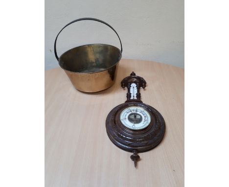  Sale Item:    HEAVY BRASS JAN PAN & BAROMETER   Vat Status:   No Vat   Buyers Premium:  This lot is subject to a Buyers Prem