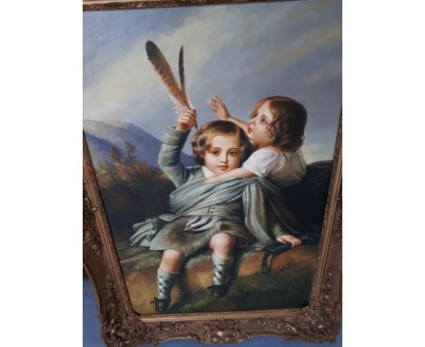  Sale Item:    OIL PAINTING SCOTTISH CHILDREN   Vat Status:   No Vat   Buyers Premium:  This lot is subject to a Buyers Premi