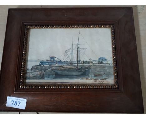  Sale Item:    W C PAINTING HARBOUR SCENE BY H D WALTON 1907 (AF)  Vat Status:   No Vat   Buyers Premium:  This lot is subjec