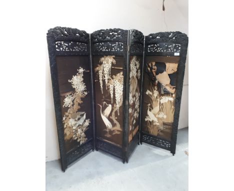  Sale Item:    EBONISED ORIENTAL SCREEN   Vat Status:   No Vat   Buyers Premium:  This lot is subject to a Buyers Premium of 