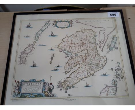  Sale Item:    FRAMED MAP ISLE OF MULL   Vat Status:   No Vat   Buyers Premium:  This lot is subject to a Buyers Premium of 1