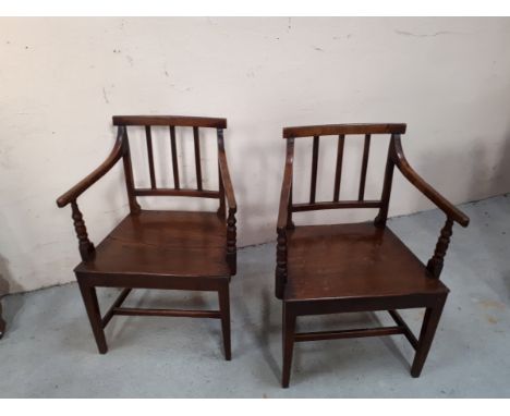  Sale Item:    PAIR OAK OPEN ARM CHAIRS (AF)   Vat Status:   No Vat   Buyers Premium:  This lot is subject to a Buyers Premiu