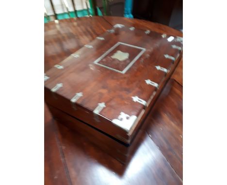  Sale Item:    ROSEWOOD WRITING SLOPE WITH NICKEL MOUNTS (AF)  Vat Status:   No Vat   Buyers Premium:  This lot is subject to