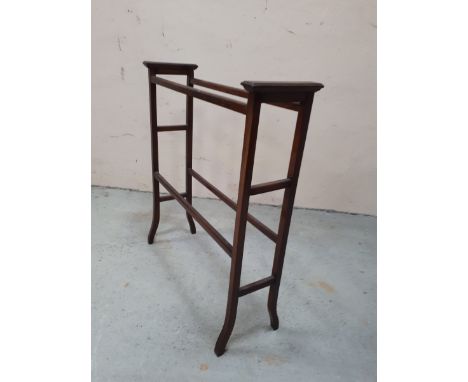  Sale Item:    MAHOGANY INLAID TOWEL RAIL (AF)   Vat Status:   No Vat   Buyers Premium:  This lot is subject to a Buyers Prem
