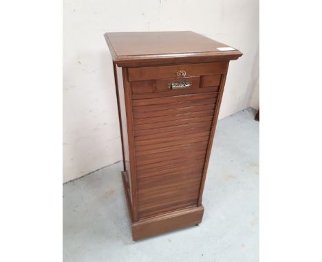  Sale Item:    MAHOGANY TAMBOUR FRONT CABINET   Vat Status:   No Vat   Buyers Premium:  This lot is subject to a Buyers Premi