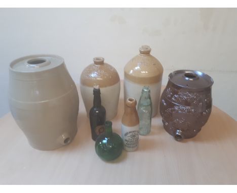  Sale Item:    2 BOXES STONE JARS BARRELS BOTTLES ETC (AF)  Vat Status:   No Vat   Buyers Premium:  This lot is subject to a 
