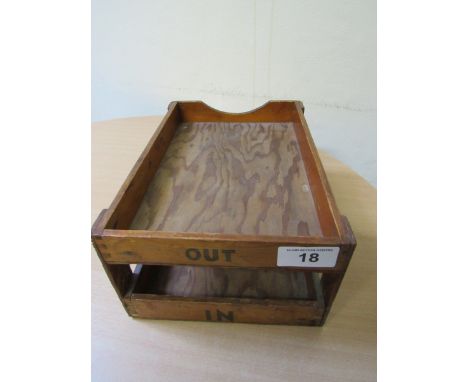  Sale Item:    DESK IN - OUT WOODEN TRAY (AF)   Vat Status:   No Vat   Buyers Premium:  This lot is subject to a Buyers Premi