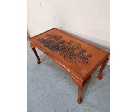  Sale Item:    TEAK CARVED COFFEE TABLE   Vat Status:   No Vat   Buyers Premium:  This lot is subject to a Buyers Premium of 