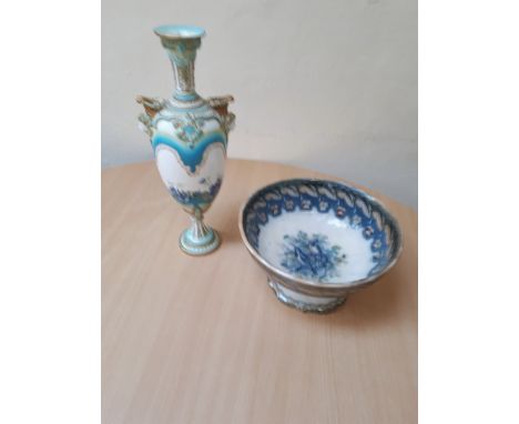  Sale Item:    ROYAL WORCESTER VASE & FOOTED BOWL (AF)  Vat Status:   No Vat   Buyers Premium:  This lot is subject to a Buye