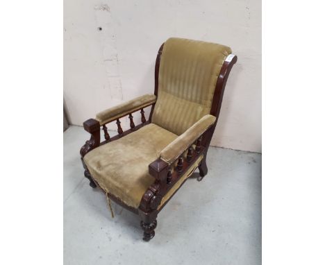  Sale Item:    VICTORIAN MAHOGANY GENTS CHAIR (AF)  Vat Status:   No Vat   Buyers Premium:  This lot is subject to a Buyers P
