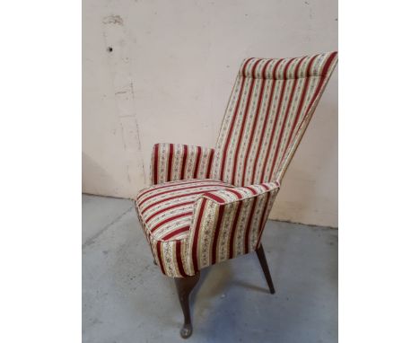  Sale Item:    ARM CHAIR ON QUEEN ANNE SUPPORTS (AF)  Vat Status:   No Vat   Buyers Premium:  This lot is subject to a Buyers