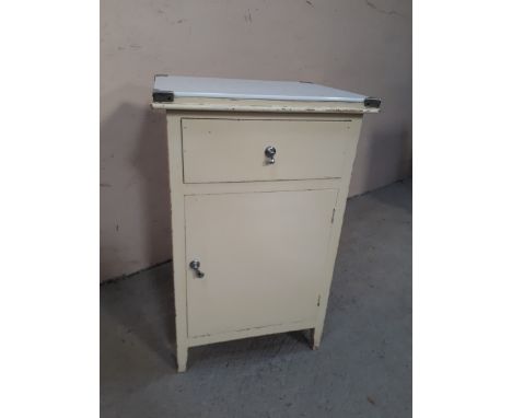  Sale Item:    PAINTED CABINET WITH WHITE GLASS TOP (AF)  Vat Status:   No Vat   Buyers Premium:  This lot is subject to a Bu