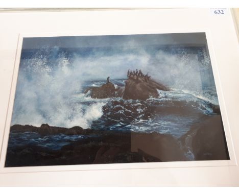  Sale Item:    PRINT BY JOHN TODD PENGUINS ON ROCKS  Vat Status:   No Vat   Buyers Premium:  This lot is subject to a Buyers 
