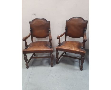  Sale Item:    PAIR OAK OPEN ARM CHAIRS (AF)   Vat Status:   No Vat   Buyers Premium:  This lot is subject to a Buyers Premiu