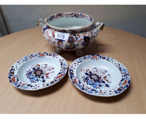  Sale Item:    2 SPODES PLATES & COPLAND IMARI BOWL (AF)  Vat Status:   No Vat   Buyers Premium:  This lot is subject to a Bu