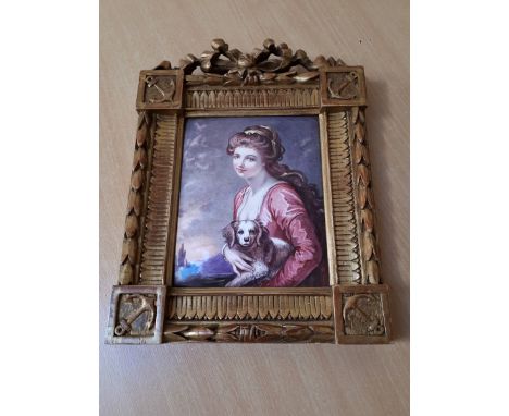  Sale Item:    GILT FRAMED ENAMEL LADY HAMILTON   Vat Status:   No Vat   Buyers Premium:  This lot is subject to a Buyers Pre