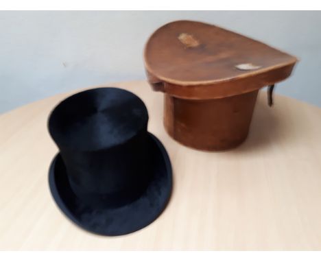  Sale Item:    HAT BOX & TOP HAT LINCOLN BENNETT LONDON- (BOX AF)  Vat Status:   No Vat   Buyers Premium:  This lot is subjec
