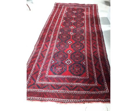  Sale Item:    RED & BLUE PATTERN RUG 3M 17CM X 160 CMS (AF)  Vat Status:   No Vat   Buyers Premium:  This lot is subject to 